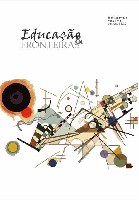 					Visualizar v. 3 n. 6 (2010): Educação e Fronteiras (IMPRESSA E ONLINE)
				